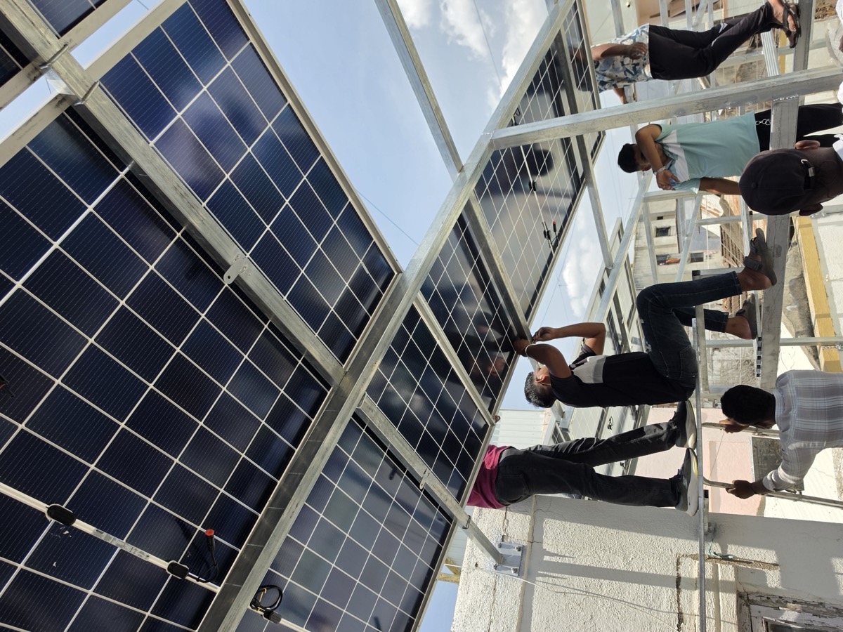 Rooftop solar panel installation in Manchar, Maharashtra