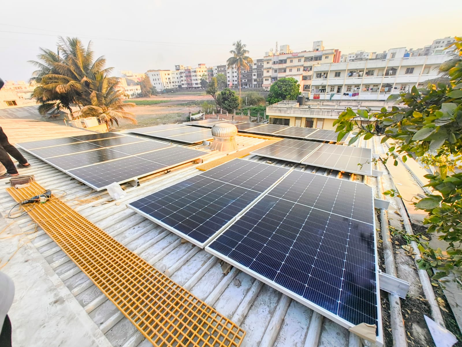 Solar carport over parking lot