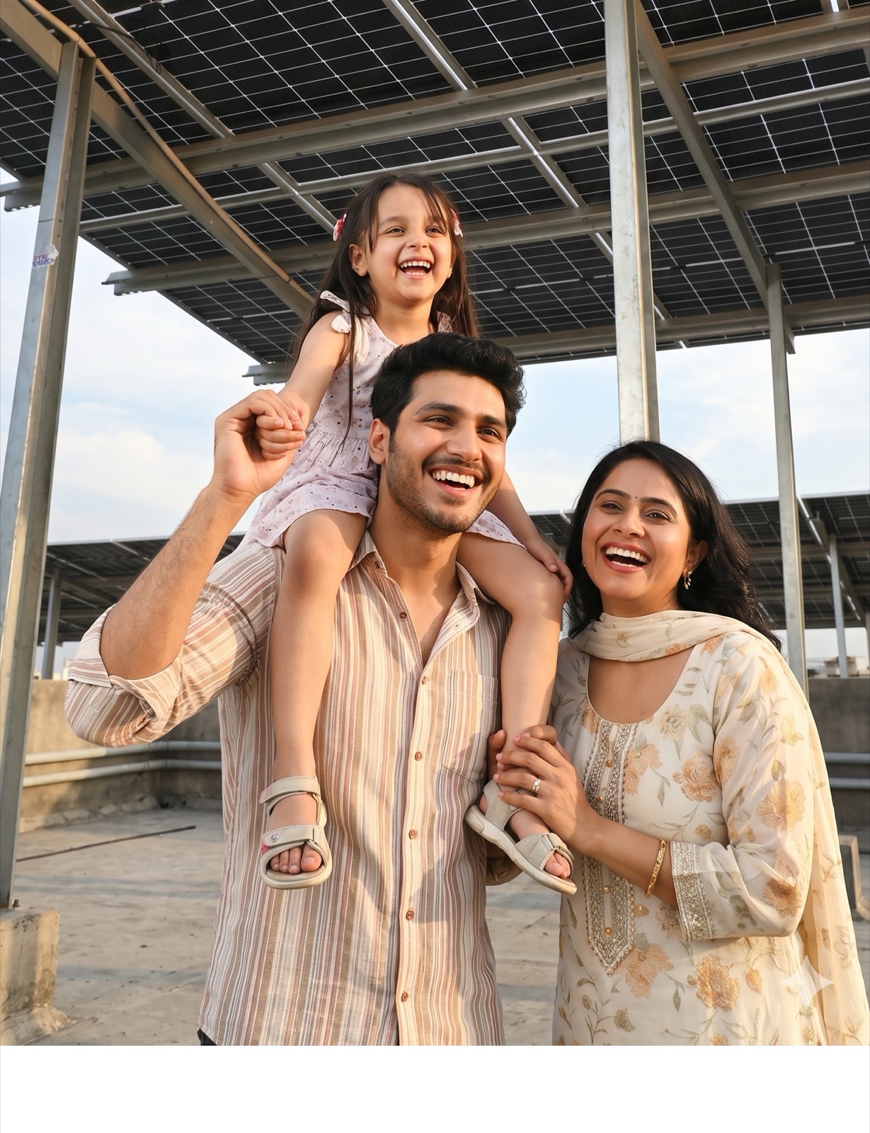 Happy family with solar