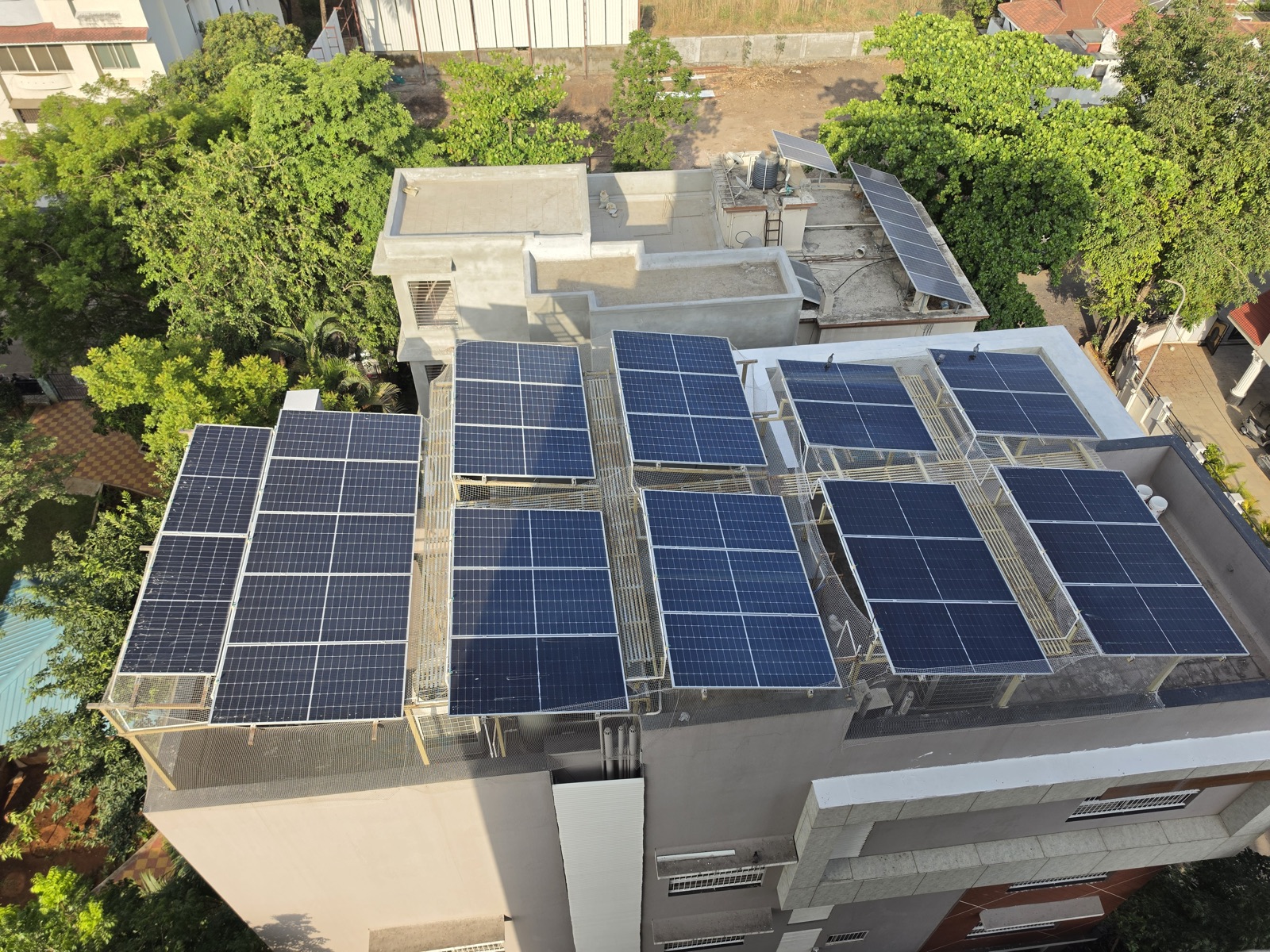Indian housing society with rooftop solar
