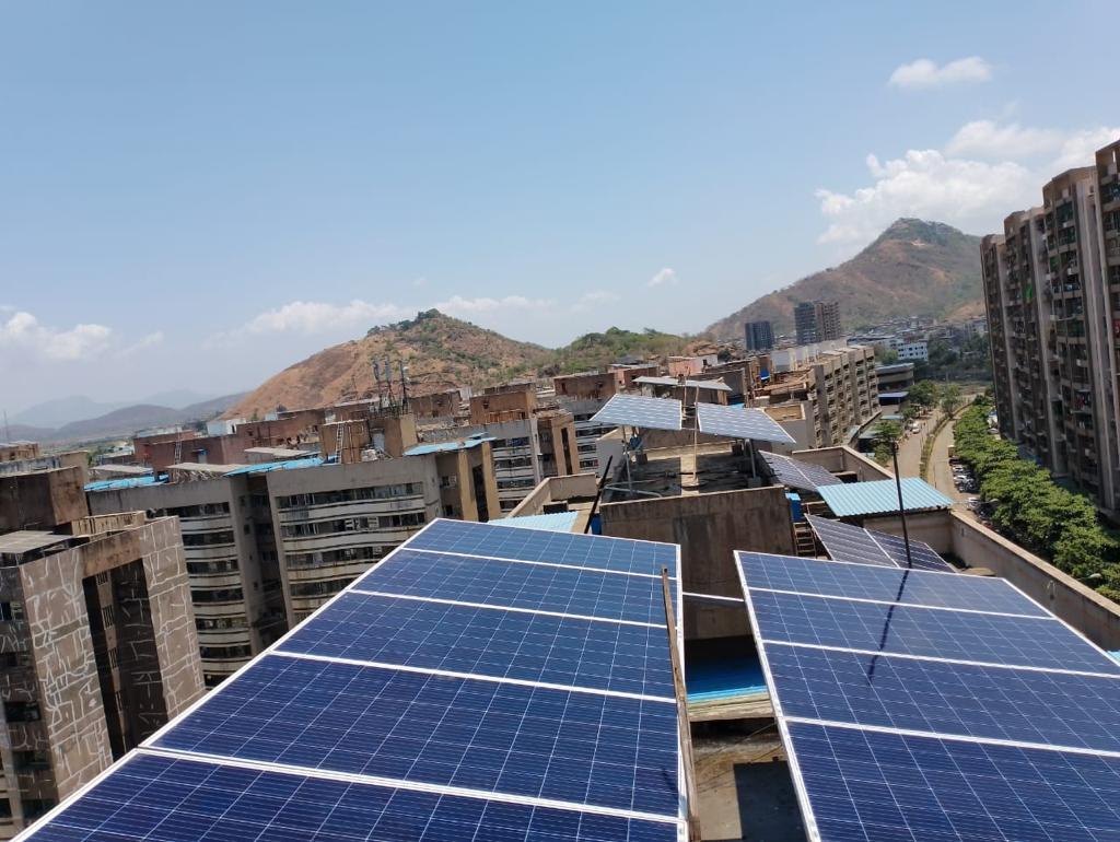 Society committee inspecting solar setup